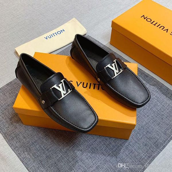 

new men fashion luxury sports shoes designer real leather low help flat metal button peas shoes casual platform shoes of big size 38-45, Black