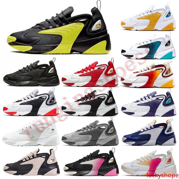 

zoom m2k 2k tekno 2000 мужчины женщины кроссовки тройной черный белый динамический желтый стиль 90-х дизайнерские спортивные кроссовки обувь