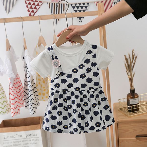 

girl's dresses summer born baby girl clothes printed short-sleeved dress costume for infant girls cute babies birthday, Red;yellow