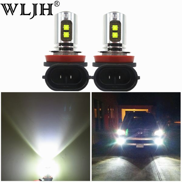 

wljh 2x bright white 6000k 800lm h8 led fog light car auto running lights lamp bulb for focus 2015 2016 2017 ; fusion 2017