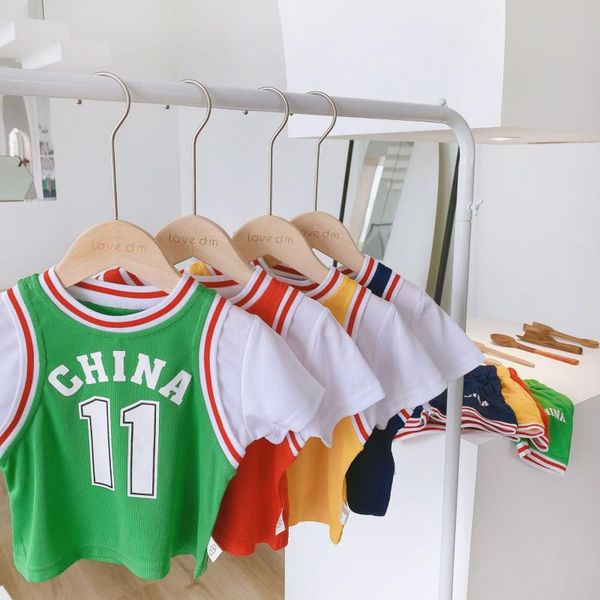 

мальчики и девочки с коротким рукавом наборы 2020 summer baby fashion быстросохнущие наборы, White