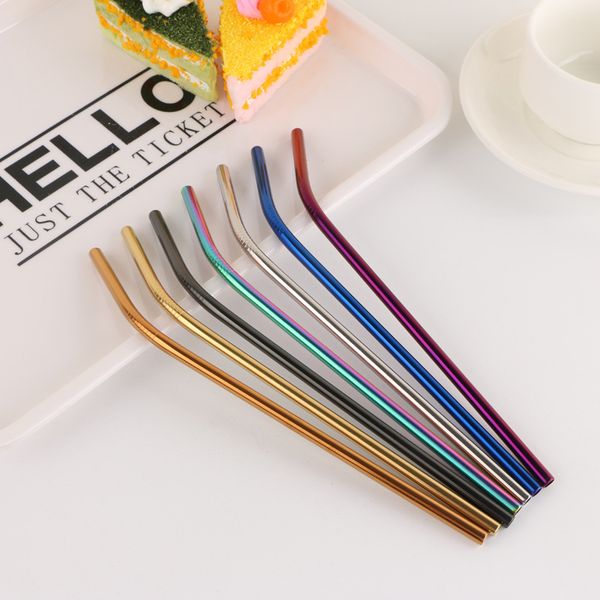 

304 stainless steel straws reusable drinking straw straight bent metal straw party bar drinking straws ing