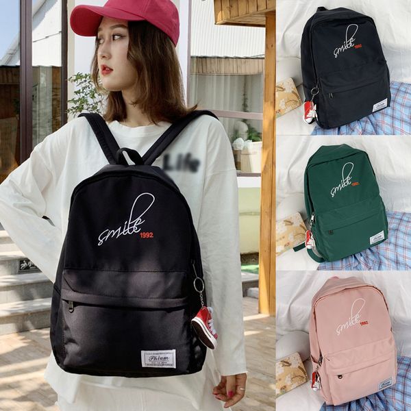 

new men and women student bag korean travel backpack wild waterproof backpack student college leisure bag kawaii letter