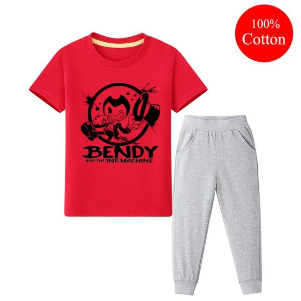 

children clothes cute bendy short sleeve t-shirt +long sport pants tee clothing set kids t-shirt tee for boys girls toddler, White