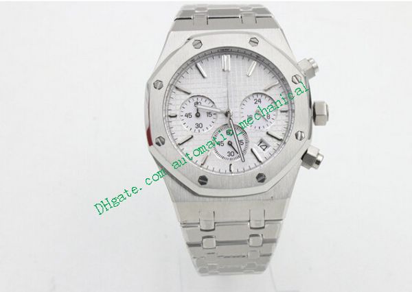 

multi-style link 6 style luxury wristwatch 41mm yellow gold silver steel bracelet 26320ba.oo.1220ba.02 chronograph quartz mens watches wrist, Slivery;brown