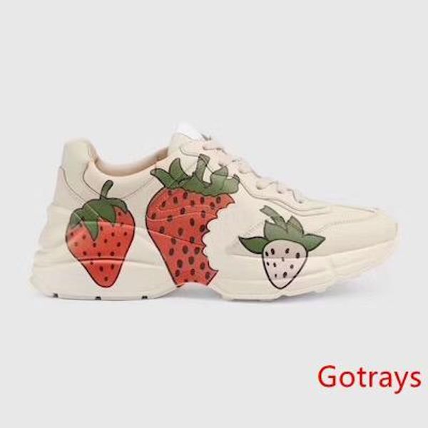 

mens rhyton casual shoes dad sneaker paris fashion luxury designer women shoe platform sports strawberry wave mouth tiger web print