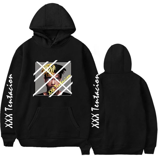 

xxxtentacion 19ss мужские кофты с капюшоном случайные свободные пуловеры толстовки с длинными рукавами топы, Black