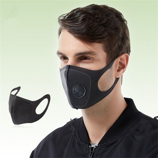 

face mask mouth masks with breathing valve three dimensional black respirator earloop reusable dustproof 6 98mh uu