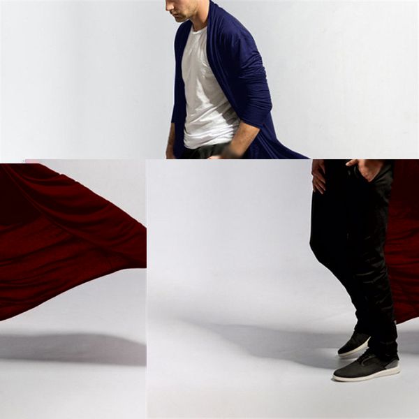 

осень мужчины punk rock пальто длинная куртка плащ мужской плащ пальто стильный casual trench мужчины vintage черный шинель кардиган, Tan;black