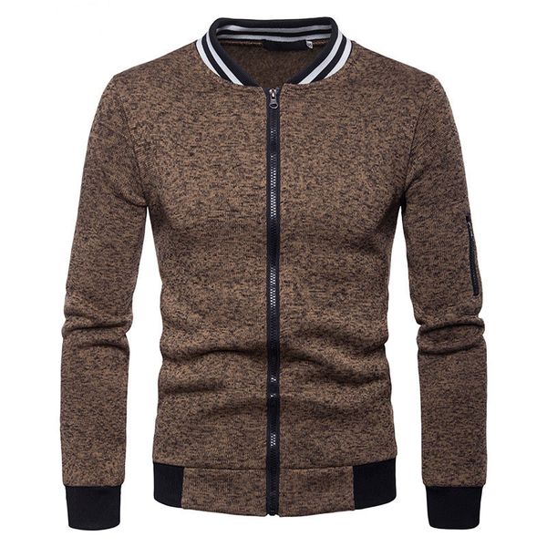 

new autumn winter slim fit coat zipper outwear pockets jacket, Black;brown