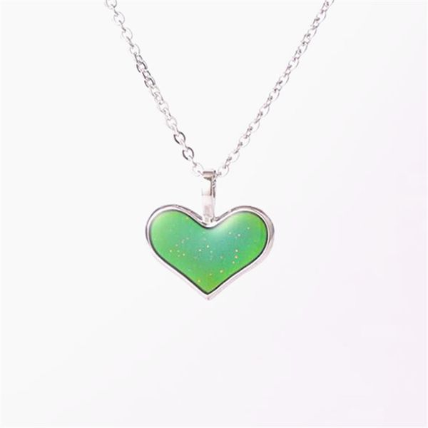 

temperature control color love heart pendant chain necklace stainless steel chain jewelry for women 2020 new design fashion, Golden;silver