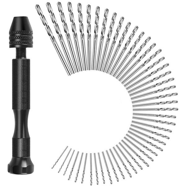 

precision hand drill with twist bits set of 48 professional quality swivel head pin vise for delicate manual work