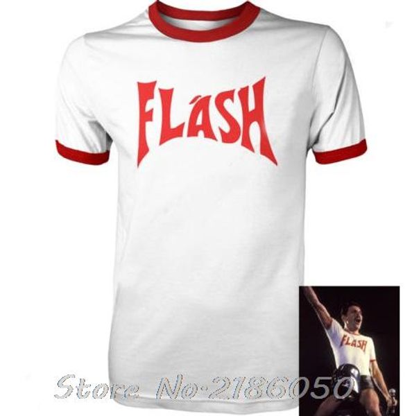 

freddie mercury flash gordon queen rock band tshirt retro hip hop fancy dress 80's tee front&back printing men's t-shirt, White;black