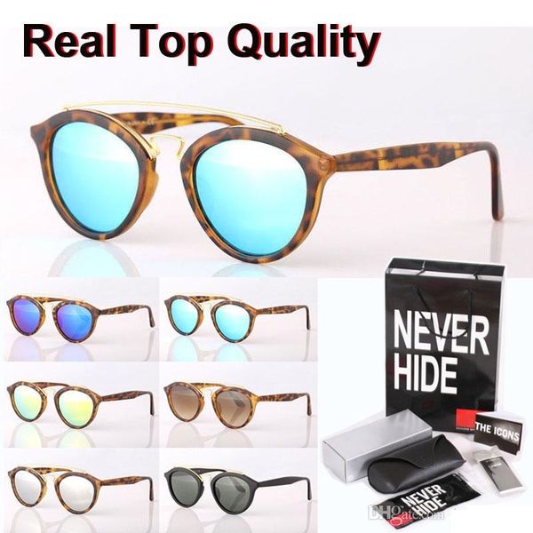 

new arrival 4257 brand sunglasses men women glass lens vintage cat eyes sun glasses with original box, packages, accessories, everything, White;black