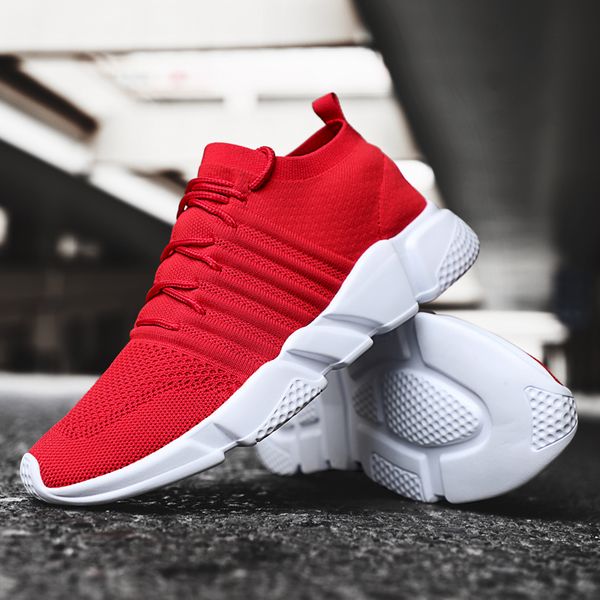

new flying weave super light men's running shoe outdoor sport shoes mens cushioning non-slip mesh walking shoes men sneaker