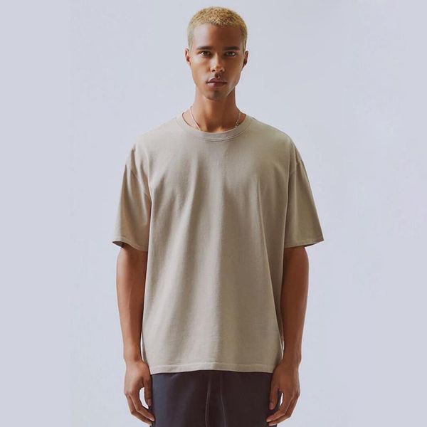 

19ss essentials страх золотой вышивки tee повседневная простая коробка с коротким рукавом мужчины женщины мода улица скейтборд лето прохладн, White;black