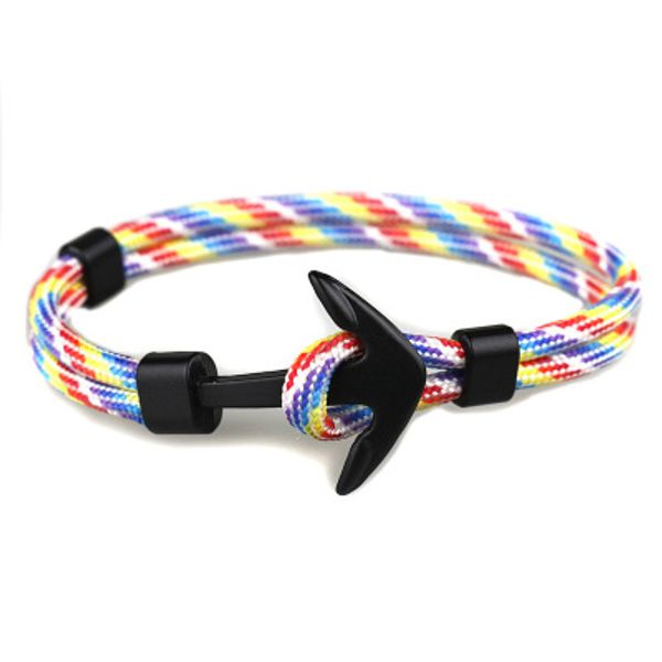 

men nautical anchor bracelet charm survival rope chain paracord bracelet male wrap metal sport hooks dhl free, Golden;silver