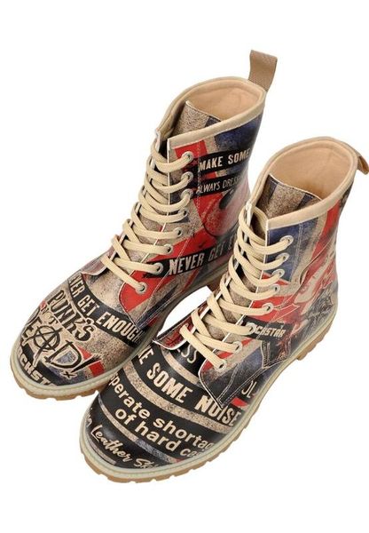 

women boots british punk women's long boots, Black