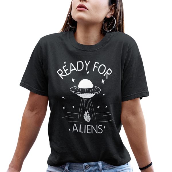 

designer shirt women designer clothes t shirt funny print women summer novelty print o neck tee female 100% cotton ufo tshirt, White