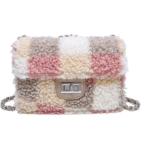 

ivog new arrival everyday ladies small fashion fur messenger handbag cc chain hand bags for women 2019
