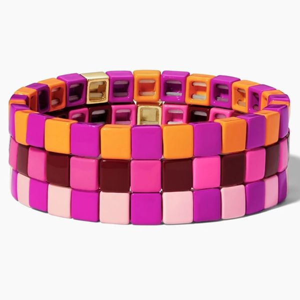 

handmade friendship bracelet braided stackable enamel rainbow charm tile bracelet women fashion bangles dropship 2019 jewelry, Black