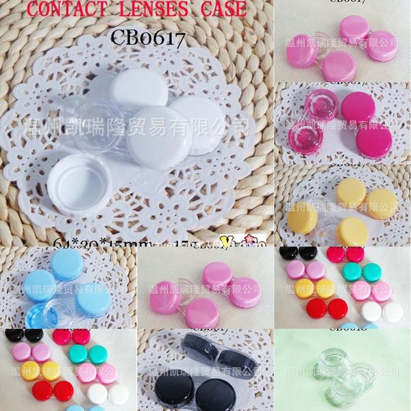 

7zrpz cb0617 transparent contact lenses color flat contact lenses invisible case glasses case flat glasses round smooth double-joint box wat