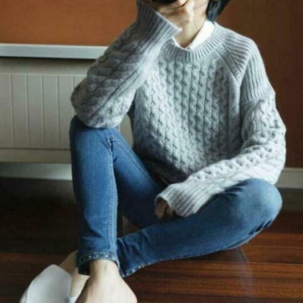 

winter fall women's cashmere pullover knitwear sweater jumpers casual loose, White;black