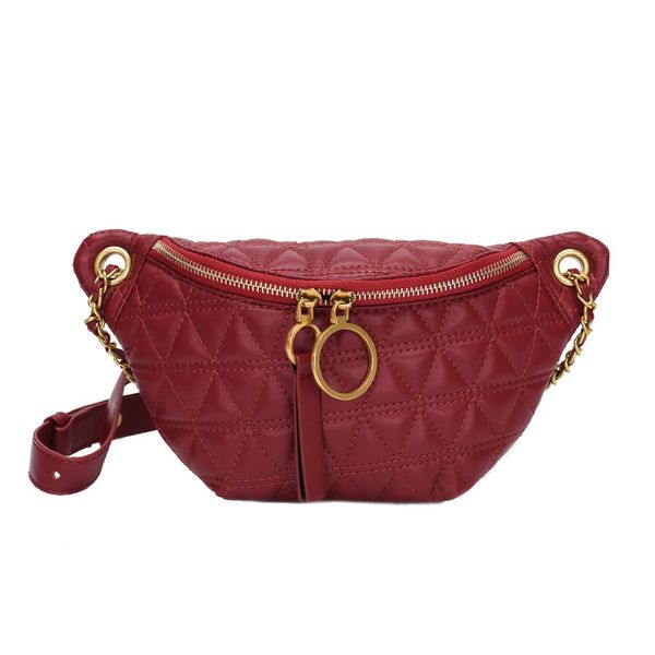 

fashion women chest bag diamond lattice chains girl bag 2020 new arrival pu material black red white blue color