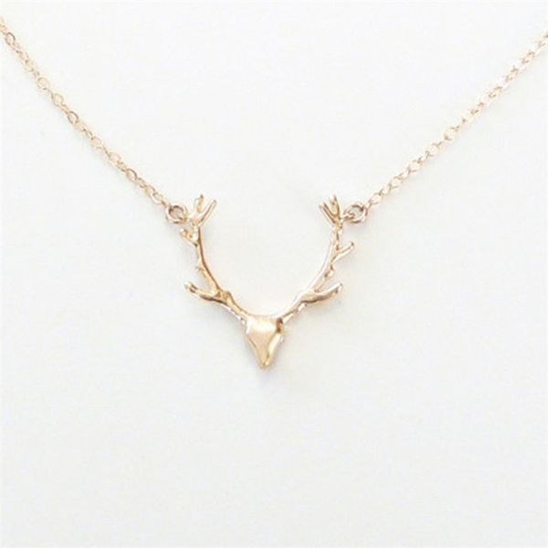 

new korean jewelry girl necklace animal elk pendant antler necklace