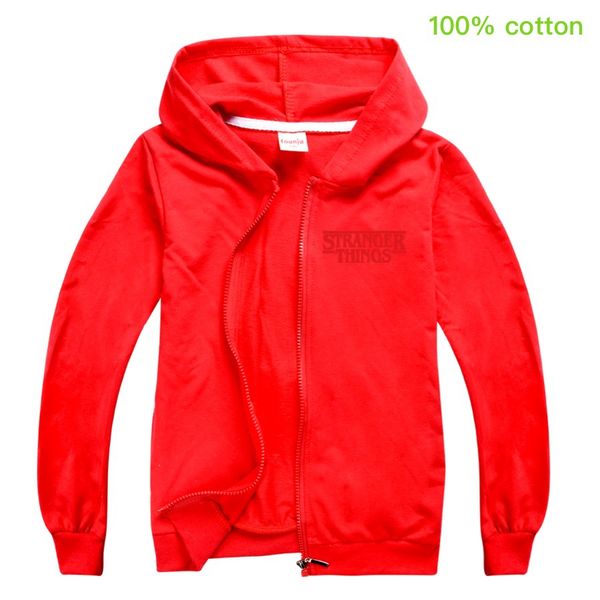 

2020 stranger things kids long sleeve hoodies boygirl teen kids sweatshirt jacket hooded coat cotton clothing friend dont li, Black