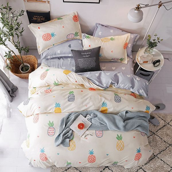 

cute cartoon /snowflake/plant bedding 4pcs comfortable soft bed suit