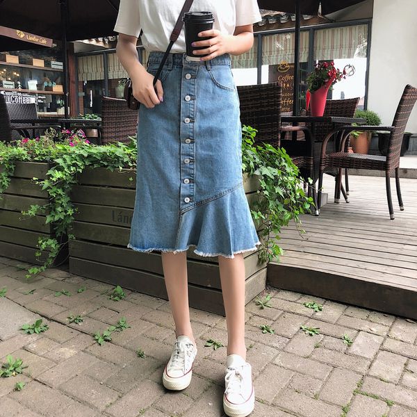 

wholesale 2018 new summer selling women's fashion casual denim skirt l334, Black