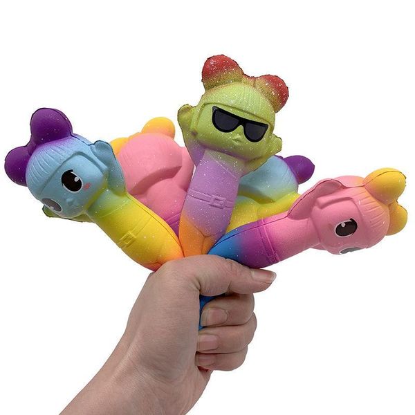

rainbow doll pen set slow rebound kawaii squishy squeeze pen ornament pu simulation cute squishies dolls decompression toys gifts