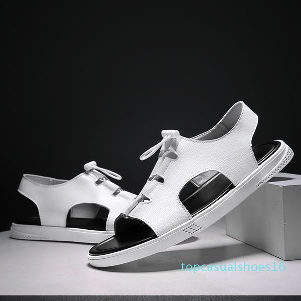 

leather sandals men casual shoes beach sandals outdoor dropshipping sandalias hombre light 2020 mens gladiator summer 16t, Black