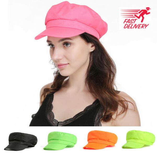 

ladies womens girls polyester baker boy peaked cap summer newsboy sunshade visors outdoor causual hat 2019 new, Blue;gray