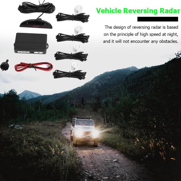 

auto parktronic car backup parking radar monitor detector system with 4 sensors can explore obstacles below the bumper