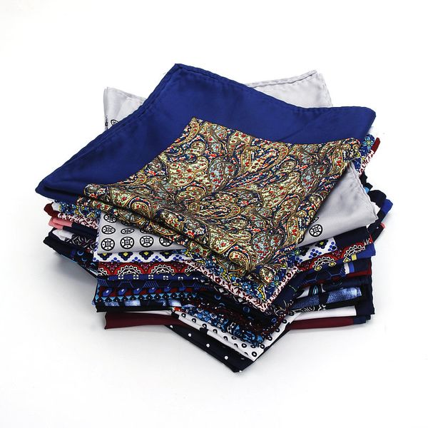 

2019 brand new 32 x 32 cm large handkerchief man paisley flower dot pocket square men fashion casual hankies for men's suits, Blue;purple
