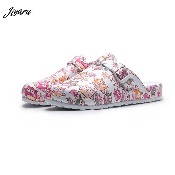 

women slippers cartoon girls operating room slipper summer female beach shoes doctor surgical shoes non-slip nurse shoes, Black