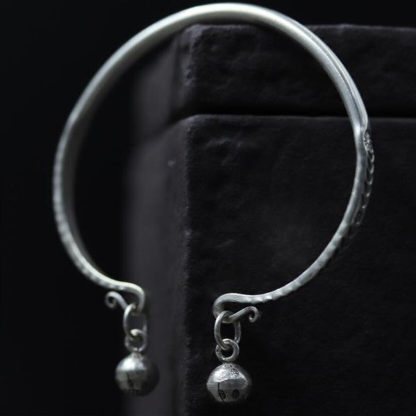 

luxury jewelry s925 sterling silver bracelets leaves open simple bangles for women classic fashion of shipping, Black