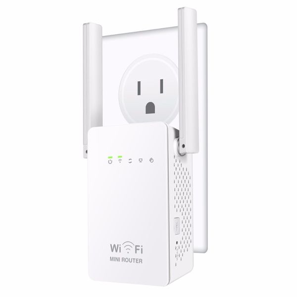 

300mbps mini router wifi network range extender n300 wi-fi single increase dual external antennas eu plug