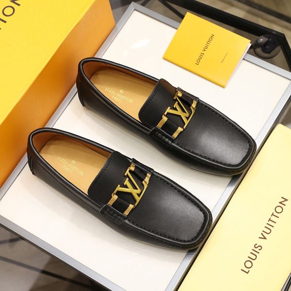 

platform men's shoes wild vintage luxury beanie men's breathable leather soft bottom lazy shoes one pedal casual shoes 08, Black