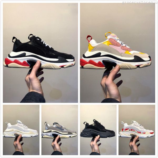 

2019 fashion paris casual mens shoes wholesale triple-s dad for men's and women beige black sneakers triple s shoes size 36-45
