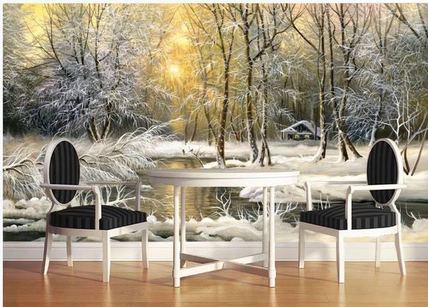 

european pastoral scenery landscape oil painting background wall modern wallpaper for living room