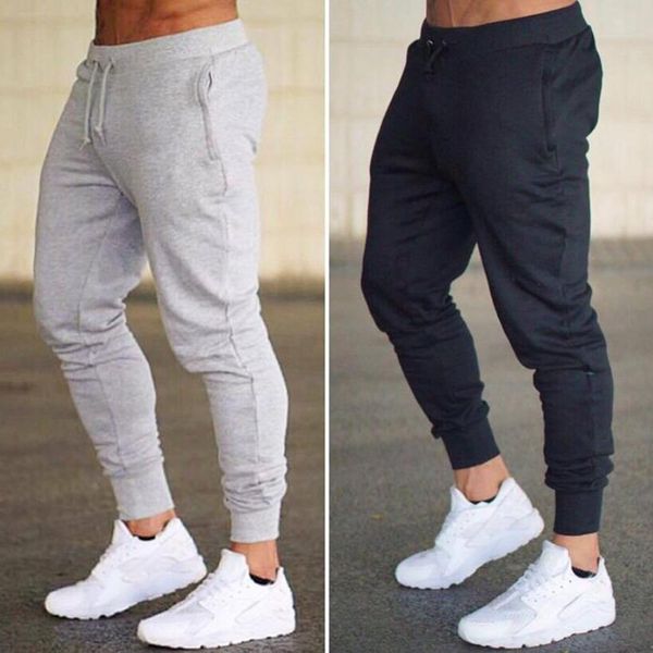 

new autumn joggers pants men bodybuilding clothing fitness sweatpants cotton pencil trousers men gym workout sweat pants v200414, Black