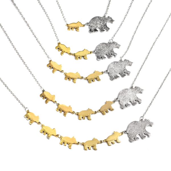 

mama bear animal pendant necklaces gold silver colors alloy pendant with 20 inches chain fashion jewelry mothers day gifts