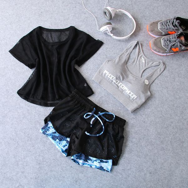 

2020 yoga set women sports bra push up gym breathable fitness clothes workout sport costumes for women capris, White;red