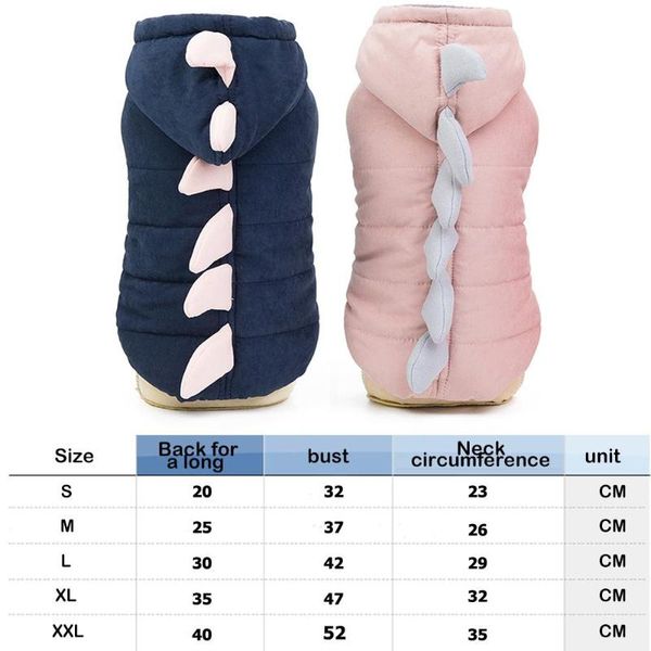 

pet clothes fashion pet lovely dinosaur coats soft personality beautiful lovely blue pink dogs cats down cotton clothes