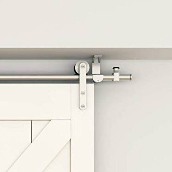 Brushed Stainless Steel Top Ceiling Mount Wood Sliding Barn Door