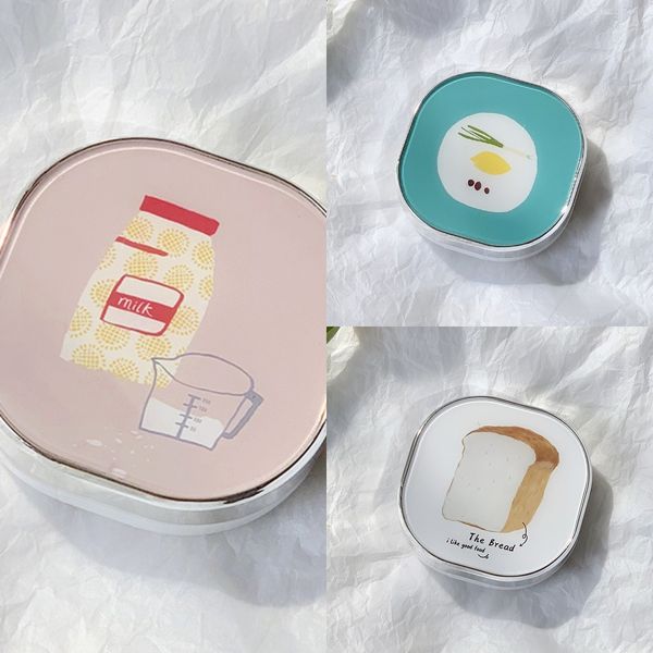 

mei tong nordic ins cold wind food pattern invisible companion box nursing box electroplating silver nursing glasses glasses