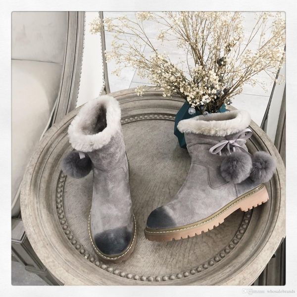 

factory wholesale original designed fur boots ,brand ankle boots, luxury short boots, made by lamb skin, Black